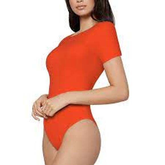 BABATON (Aritzia) Contour Crew Bodysuit ORANGE DOPAMINE Medium M - Picture 1 of 7